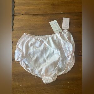 Vintage New Barbizon Satin Monique Panties Embroidered Flowers Lace Sz 6 Medium